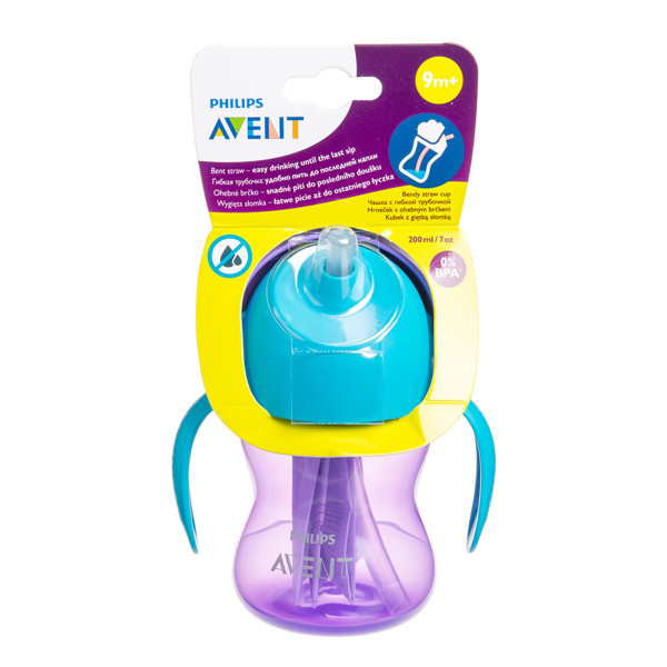 PHILIPS AVENT, necaurlaidīga krūze ar salmiņu, SCF796/02, 200 ml attēls