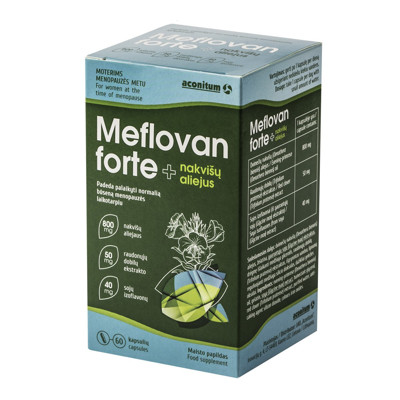 Meflovan Forte + naktssveces eļļa, 60 капсул изображение