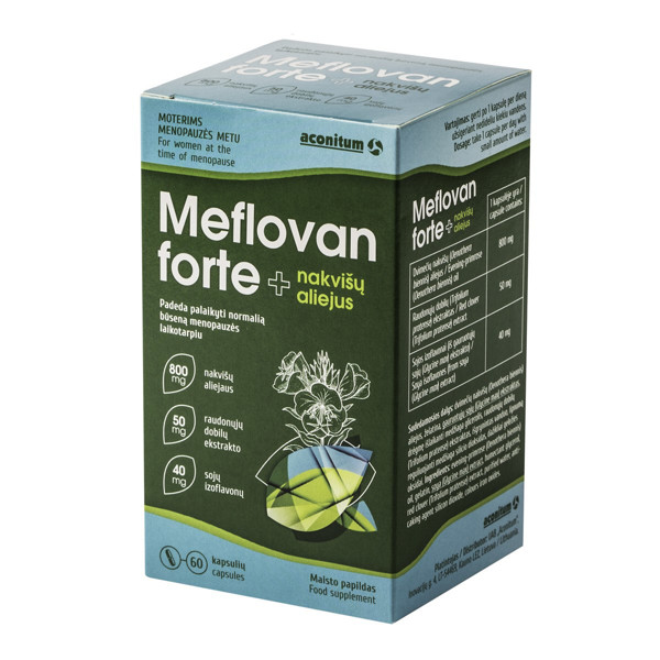 Meflovan Forte + naktssveces eļļa, 60 kapsulas attēls