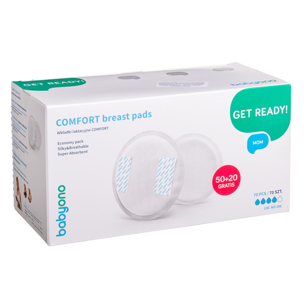 BABYONO COMFORT, krūštura paliktņi, 70 gab. attēls