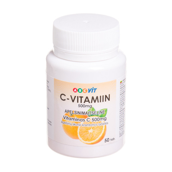 ABC C vitamīns, 500 mg, apelsīnu garša, 50 košļājamās tabletes attēls