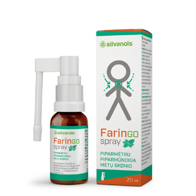 FARINGOSPRAY, piparmētru aromatizēts aerosols ar  smiltsēršķi un kliņģerīti, 20 ml attēls