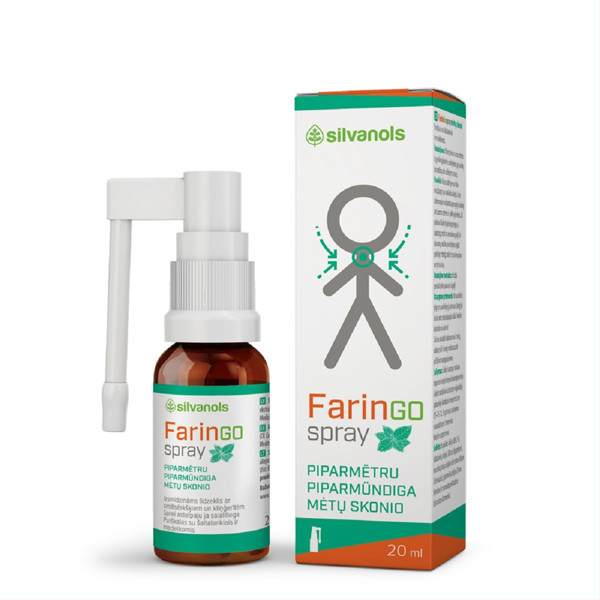 FARINGOSPRAY, piparmētru aromatizēts aerosols ar  smiltsēršķi un kliņģerīti, 20 ml attēls