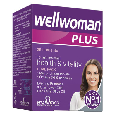 WELLWOMAN PLUS OMEGA 3-6-9, 28 tabletes un 28 kapsulas attēls