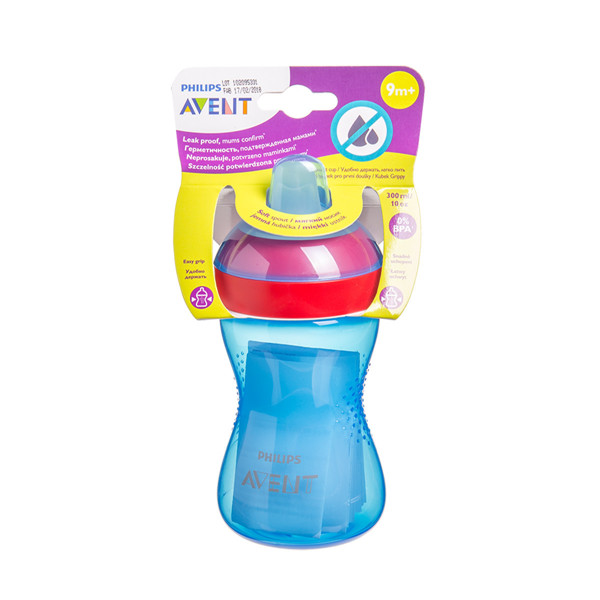 PHILIPS AVENT, neizšļakstīta krūze ar mīkstu snīpi, 9 mēneši+, SCF802/01, 300 ml attēls