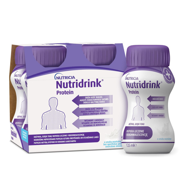 NUTRICIA NUTRIDRINK PROTEIN, нейтральный вкус, 4 x 125 мл изображение