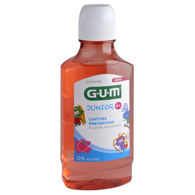 GUM JUNIOR mutes skalojamais līdzeklis ar zemeņu garšu bērniem no 6 gadu vecuma, 300ml attēls