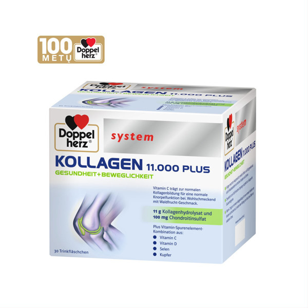 DOPPELHERZ SYSTEM KOLLAGEN 11.000 PLUS, 30 pudeles attēls