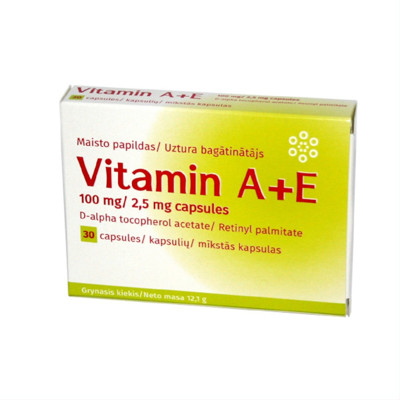VITAMĪNS A+E, 30 kapsulas attēls
