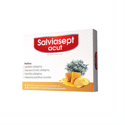 SALVIASEPT ACUT, 12 sūkājamās pastilas attēls