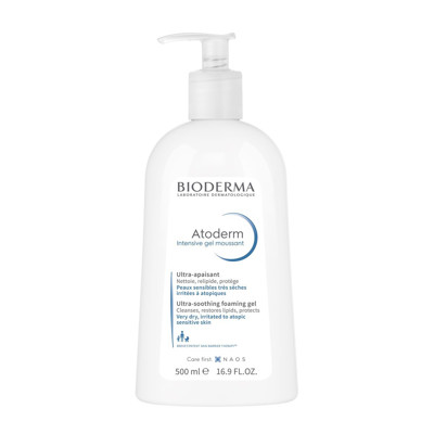BIODERMA ATODERM INTENSIVE GEL MOUSSANT, maigs želejveida tīrīšanas līdzeklis ļoti sausai un atopiskai ādai, bez smaržvielām, 500 ml attēls