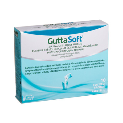 GUTTASOFT, pulveris iekšķīgi lietojama šķīduma pagatavošanai, 10 gab. attēls