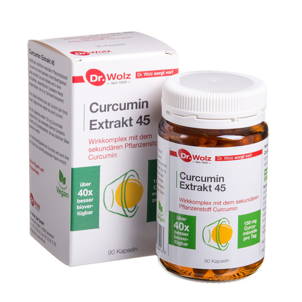 DR. WOLZ CURCUMIN EXTRACT 45, 90 kapsulas attēls
