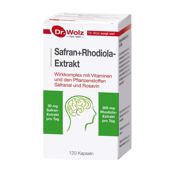 DR. WOLZ SAFRAN + RHODIOLA EXTRACT, 120 kapsulas attēls