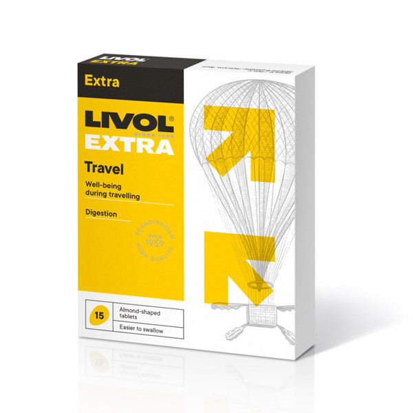 LIVOL EXTRA TRAVEL, 15 tabletes attēls