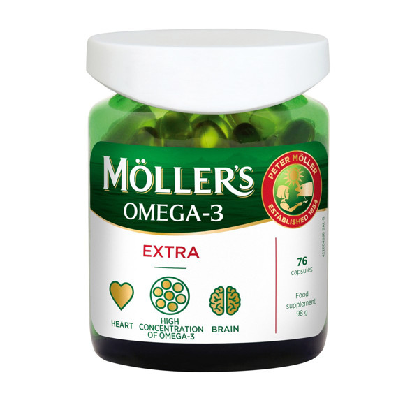 MOLLER'S OMEGA-3 EXTRA, 76 kapsulas attēls