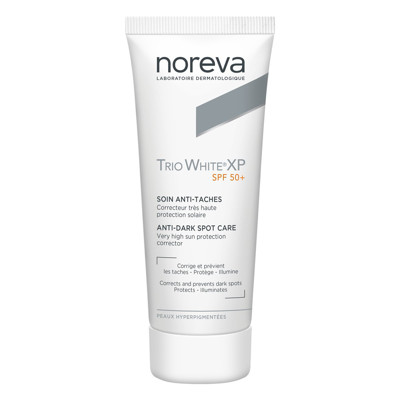 NOREVA TRIO WHITE XP, saules aizsargkrēms pigmenta plankumu noņemšanai, SPF 50+, 40 ml attēls