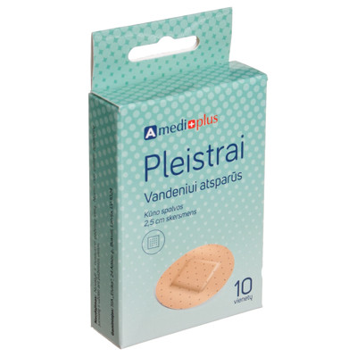 AMEDIPLUS, apaļš plāksteris, ūdensizturīgs, 2,5 cm, 10 gab. attēls
