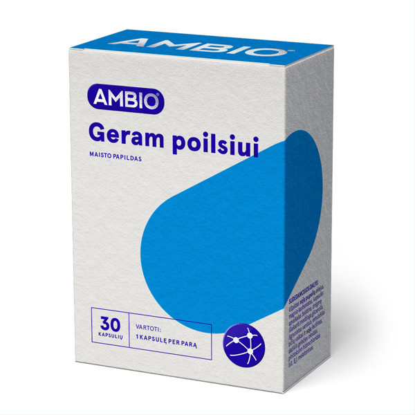 AMBIO labai atpūtai (1 mg melatonīna), 30 kapsulas attēls