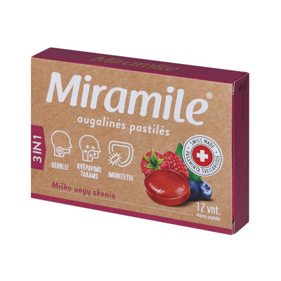 MIRAMILE, meža ogu garšas pastilas, 12 pastilas attēls