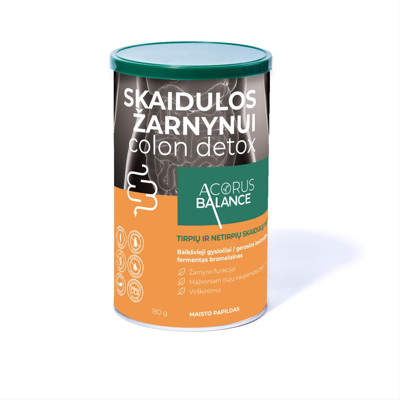 ACORUS BALANCE FIBER FOR THE INTERINES COLON DETOX, pulveris, zarnu darbībai, 180 g attēls