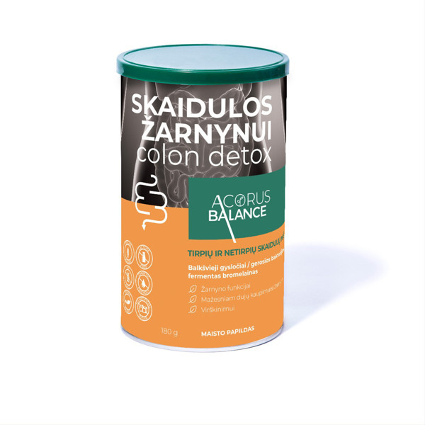 ACORUS BALANCE FIBER FOR THE INTERINES COLON DETOX, pulveris, zarnu darbībai, 180 g attēls