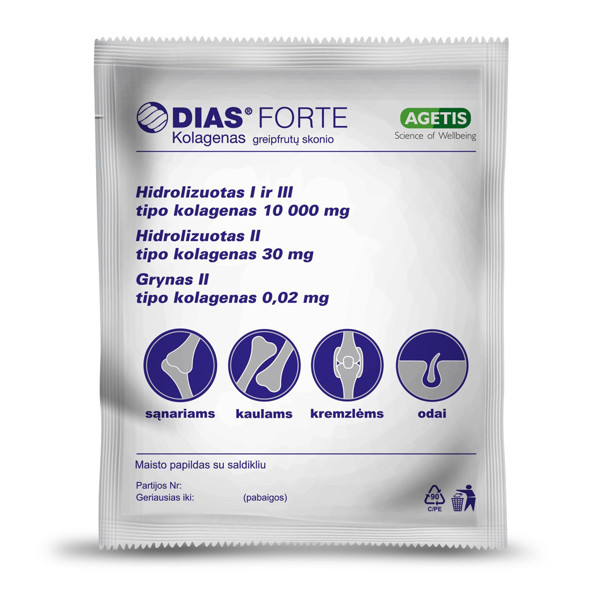 DIAS FORTE, коллаген со вкусом грейпфрута, 30 пакетиков изображение