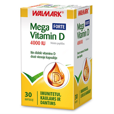 WALMARK MEGA VITAMIN D 4000 SV FORTE, 30 kapsulas attēls