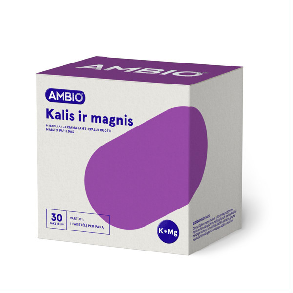AMBIO kālija 320 mg un magnija 375 mg, 30 paciņu pulveris, šķīduma pagatavošanai attēls
