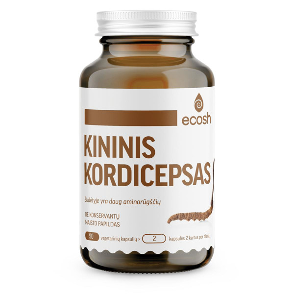 ECOSH ķīniešu Kordiceps (Cordyceps), 500 mg, 90 kapsulas attēls