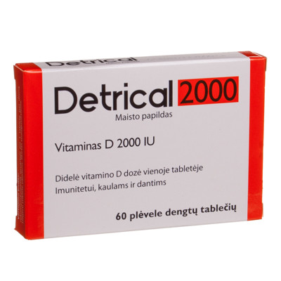 DETRICAL 2000 IU, 60 tabletes attēls