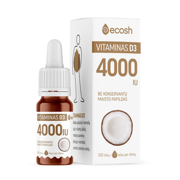 ECOSH vitamīns D3, 4000TV, 10ml attēls