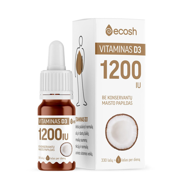 ECOSH vitamīns D3, 1200U, 10ml attēls