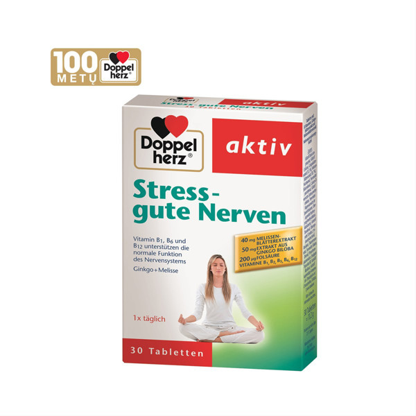 DOPPELHERZ AKTIV STRESS-GUTE NERVEN, 30 tabletes attēls