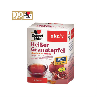 DOPPELHERZ AKTIV HEIBER GRANATAPFEL (KARSTĀ GRANĀTA), granulas paciņās, 10 gab. attēls