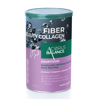 ACORUS BALANCE FIBER BEAUTY COLLAGEN, pūderšķiedras, ādai/matiem/nagiem, 200g attēls