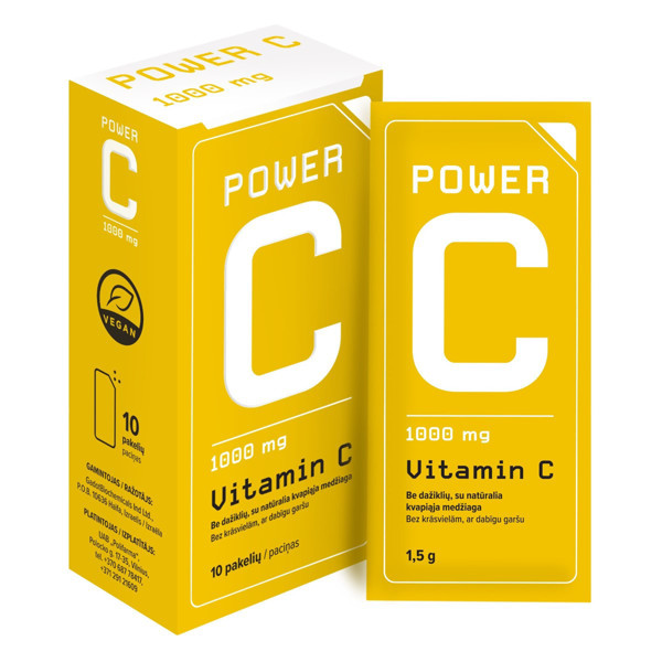 POWER C, 1000 mg, pulveris, 10 gab. attēls