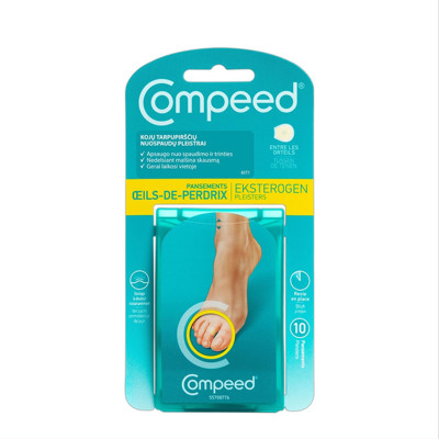 COMPEED, kāju pirkstu kallus plāksteri, starp pirkstiem, 10 gab. attēls