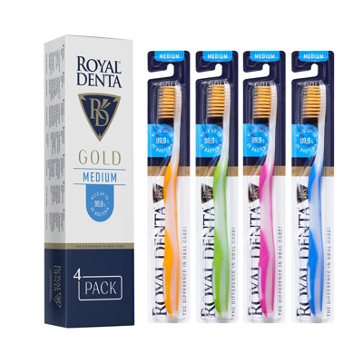 ROYAL DENTA GOLD MEDIUM, zobu birstes, 4 gab. attēls