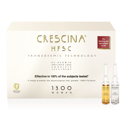 CRESCINA TRANSDERMIC HFSC 1300, komplekss sievietēm matu augšanai un pret izkrišanu, 3,5 ml, 20 ampulas attēls