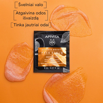 APIVITA EXPRESS BEAUTY, sejas skrubis ar aprikozēm, 8 ml, 2 gab. attēls