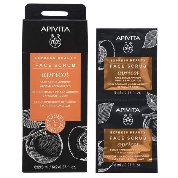 APIVITA EXPRESS BEAUTY, sejas skrubis ar aprikozēm, 8 ml, 2 gab. attēls