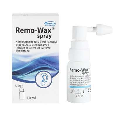 REMO-WAX SPRAY, ausu aerosols ausu sēra aizbāžņa šķīdināšanai, 10 ml attēls
