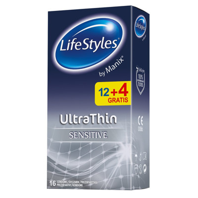 LIFESTYLES ULTRA THIN, prezervatīvi, 12 + 4 gab. attēls