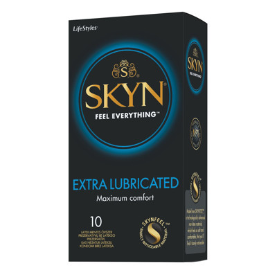 LIFESTYLES SKYN EXTRA LUBE, prezervatīvi, 10 gab. attēls
