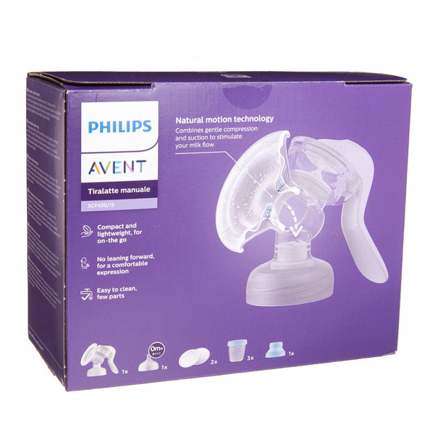 PHILIPS AVENT, manuāls krūts sūknis ar VIA konteineriem, SCF430/13 (1/637) attēls