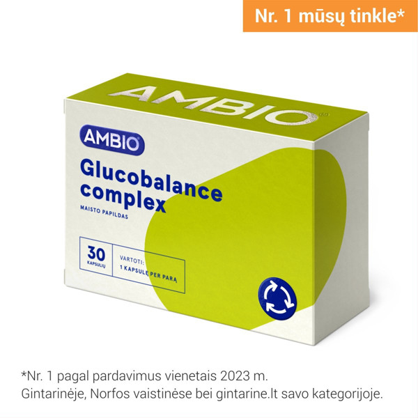 AMBIO glikobalances komplekss, 30 kapsulas attēls