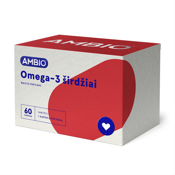 AMBIO omega-3 sirdij, 60 kapsulas attēls