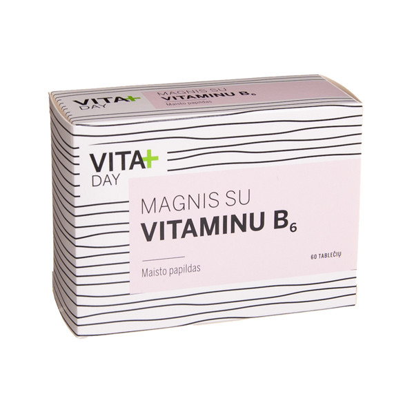 VITADAY MAGNIJS AR VITAMĪNU B6, 60 tabletes attēls