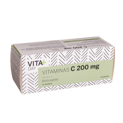 VITADAY VITAMĪNS C 200 MG, 50 tabletes attēls